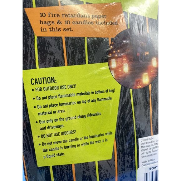 Vintage Halloween 10 Bags & Candles Luminaries Jack-O’-Lantern Spooky Decor - Picture 7 of 9